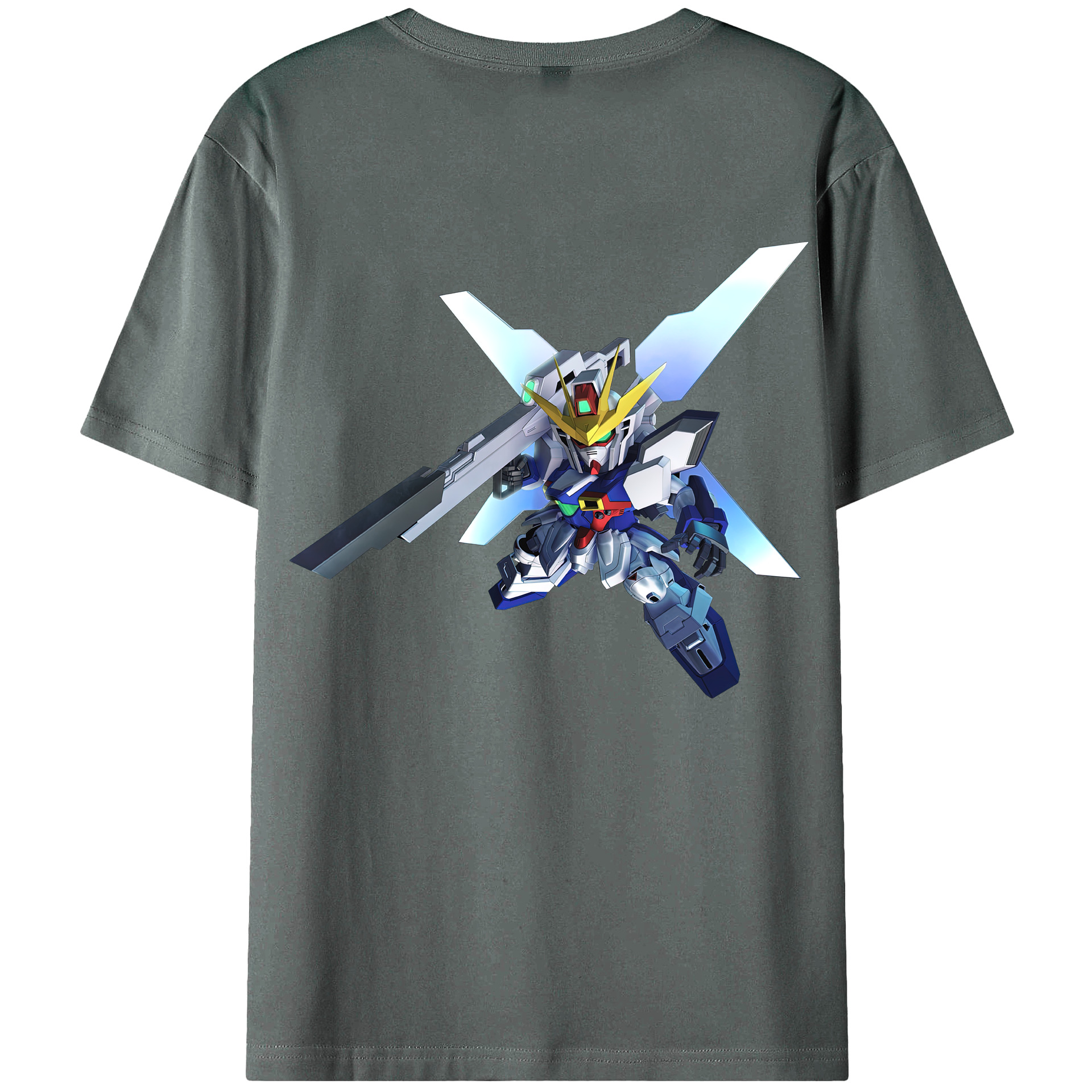 （画像用） 機動戦士ガンダム Mobile Suit Gundam 綿100％ メンズ半袖Tシャツ（バックプリント） 通気性